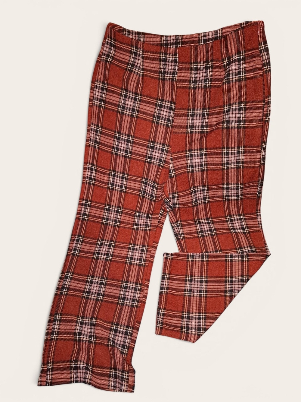 SHEIN Women's Red Plaid Trousers